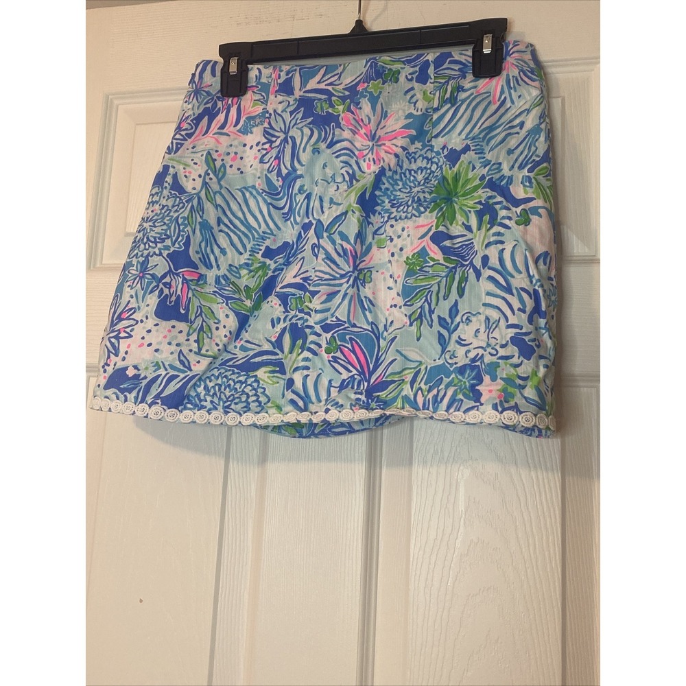 Lilly Pulitzer Patty Skort Coastal Blue Lion Around,  Size 2 - Picture 4 of 5
